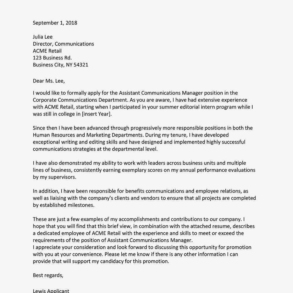 Cover Letters For An Internal Position Or Promotion With Regard To Internal Job Posting Template Word
