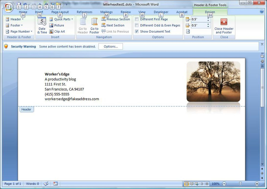 Create A Letterhead Template In Microsoft Word – Cnet Throughout How To Save A Template In Word