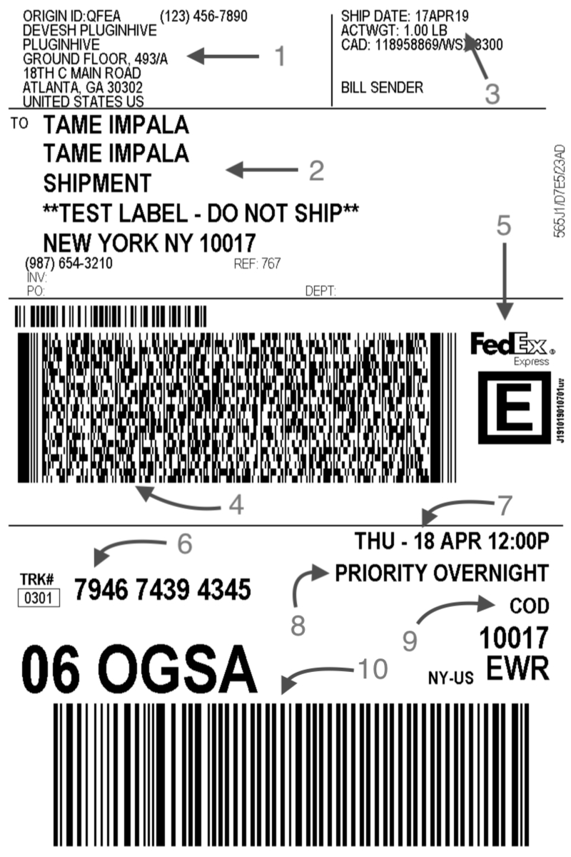 Create Fedex Shipping Label From Your Online Store - Pluginhive Throughout International Shipping Label Template