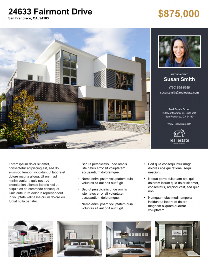 Create Free Real Estate Flyers | Zillow Premier Agent Within House For Sale Flyer Template