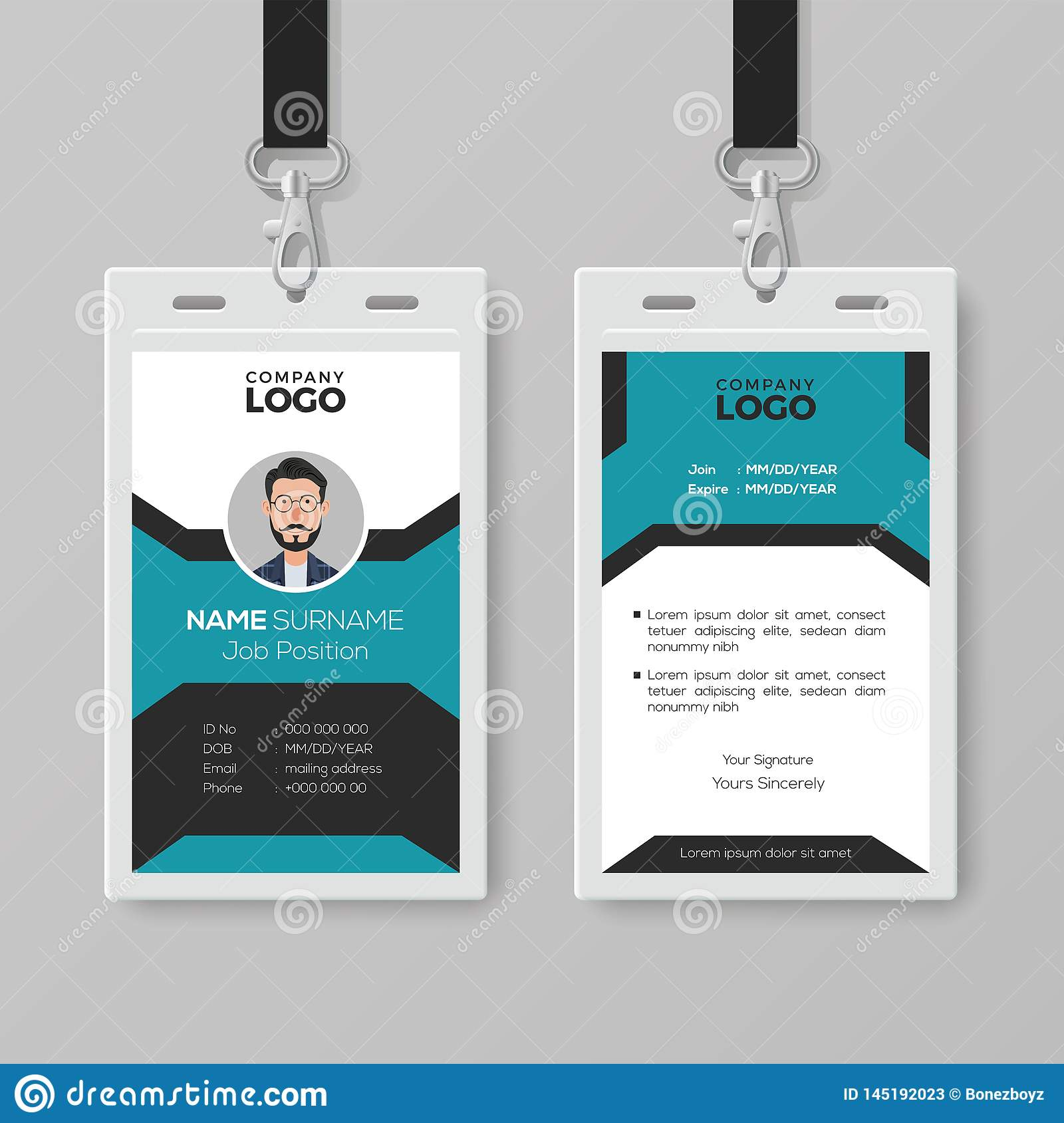 Creative Employee Id Card Template Stock Vector Inside Office Max Business Card Template