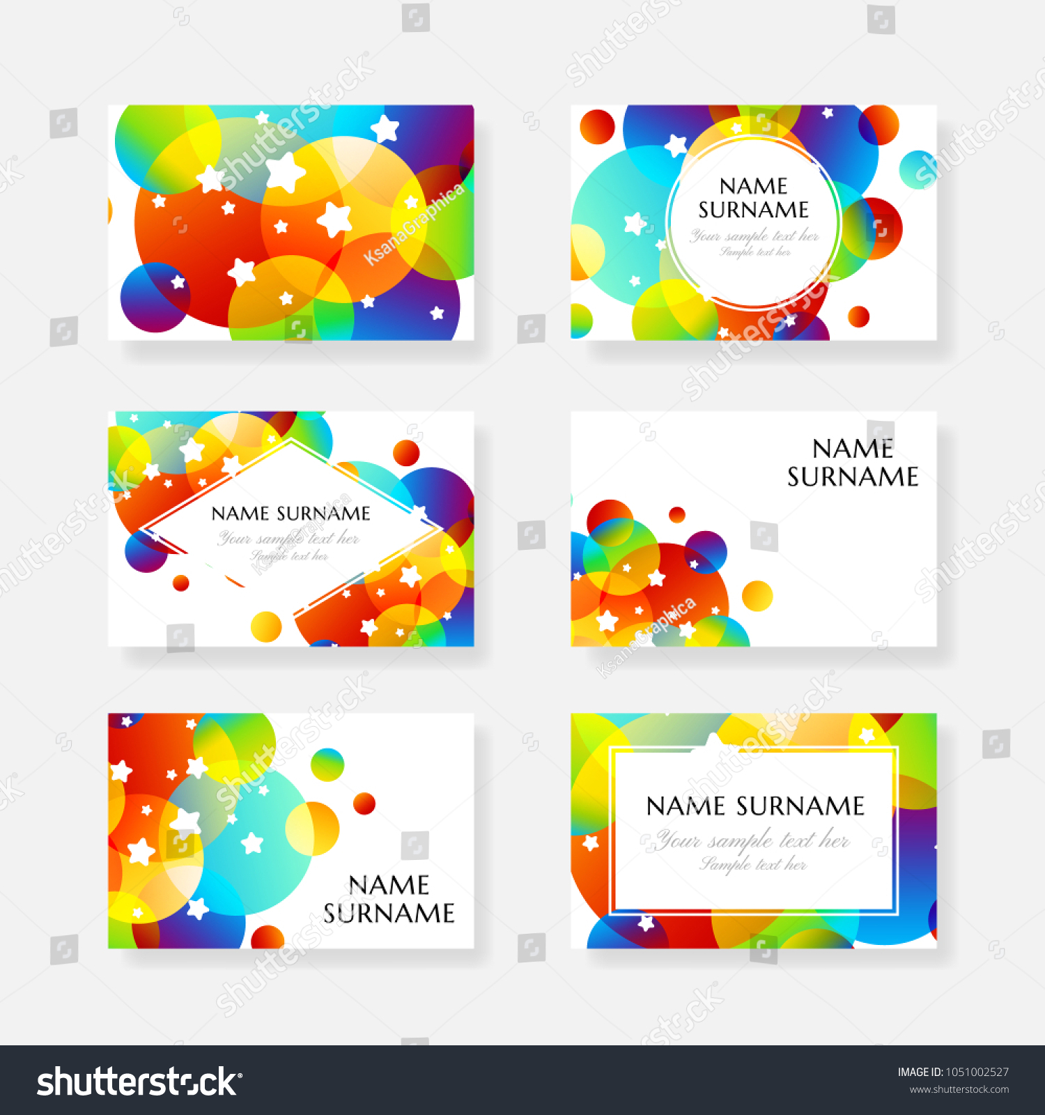 Creative Kids Cards Colorful Bubble Decoration Stock Vector In Id Card Template For Kids