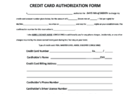 Credit Card Authorization Form - Fill Online, Printable with regard to Hotel Credit Card Authorization Form Template