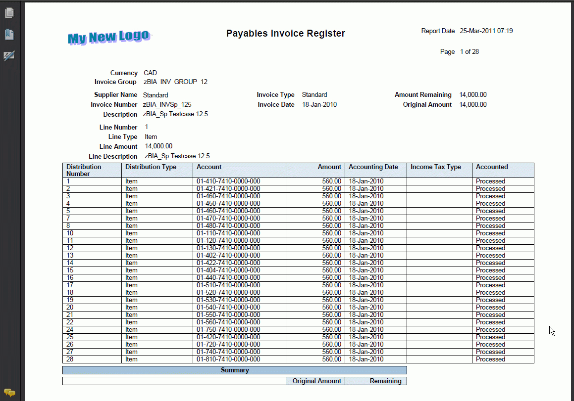 Customizing Reports And Analytics – 11G Release 1 (11.1.4) With Regard To Invoice Register Template