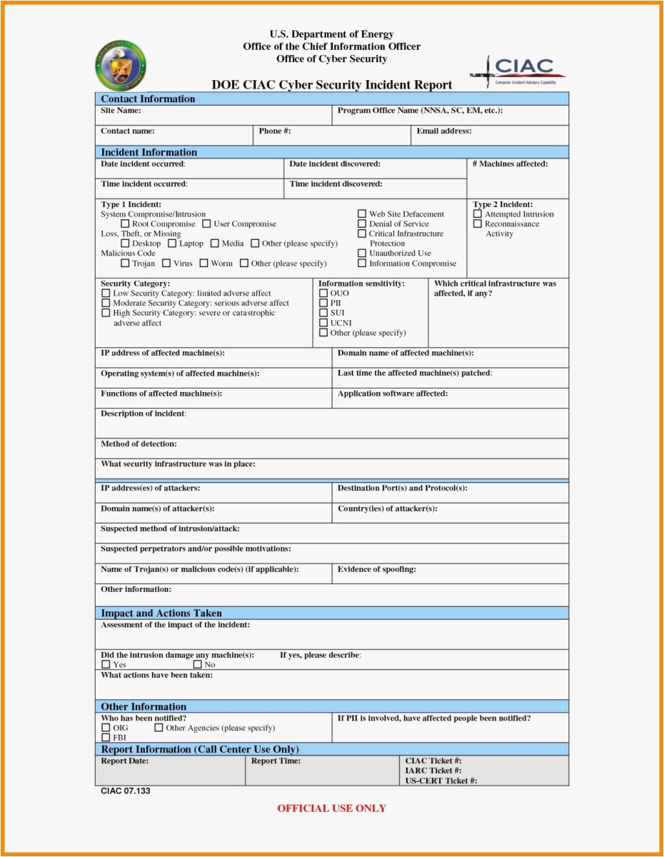 Cyber Security Incident Report Template Information Progress For Information Security Report Template
