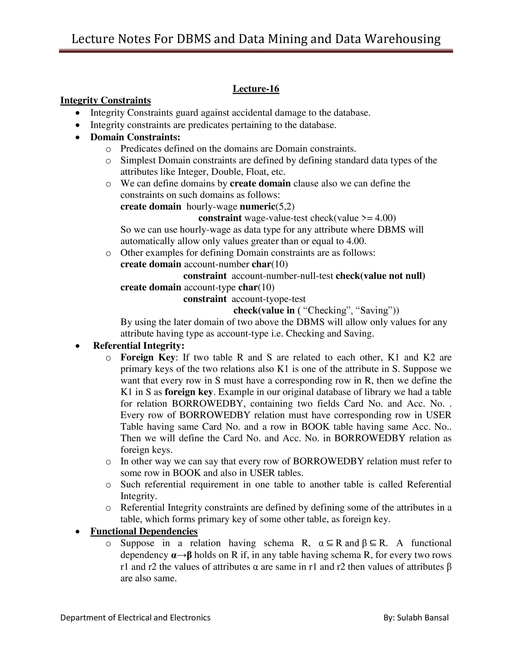 Dbms Lecture Notes – Notes With Lecture Note Template