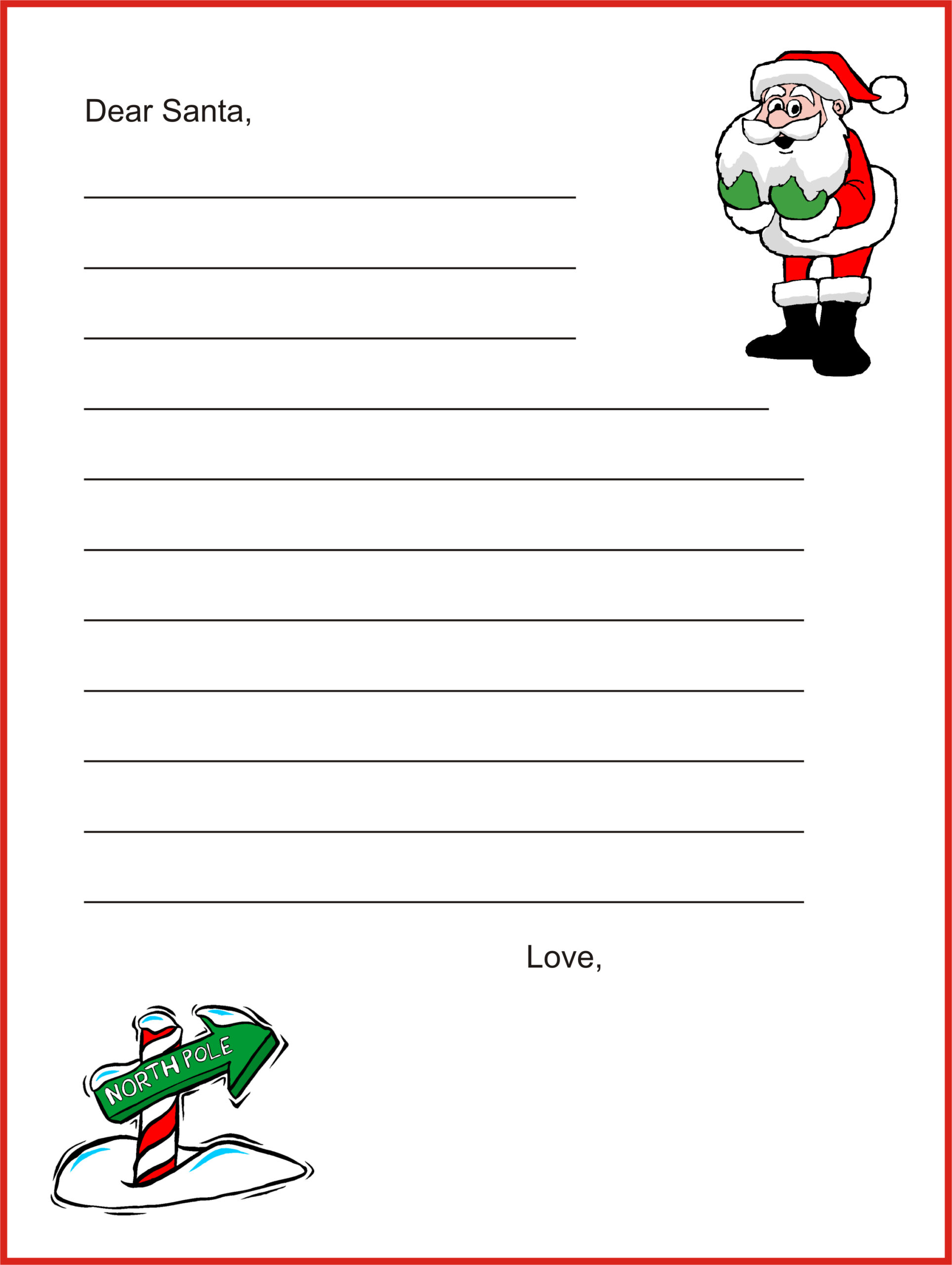 Dear Santa Letter | For Letter From Santa Claus Template