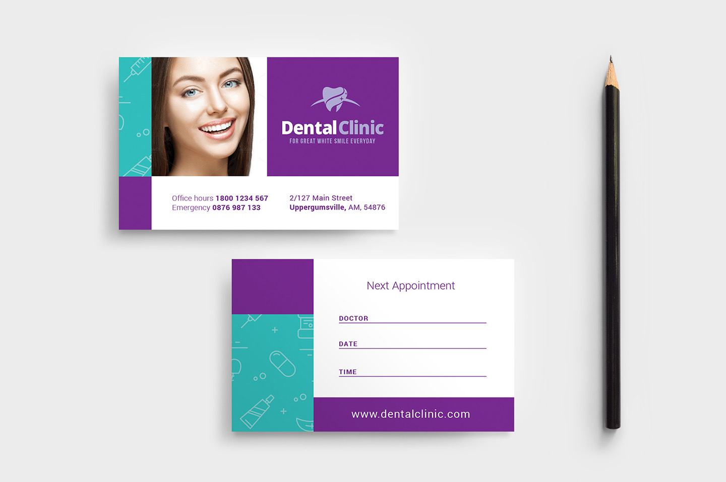 Dental Clinic Appointment Card Template In Psd, Ai & Vector Regarding Medical Appointment Card Template Free