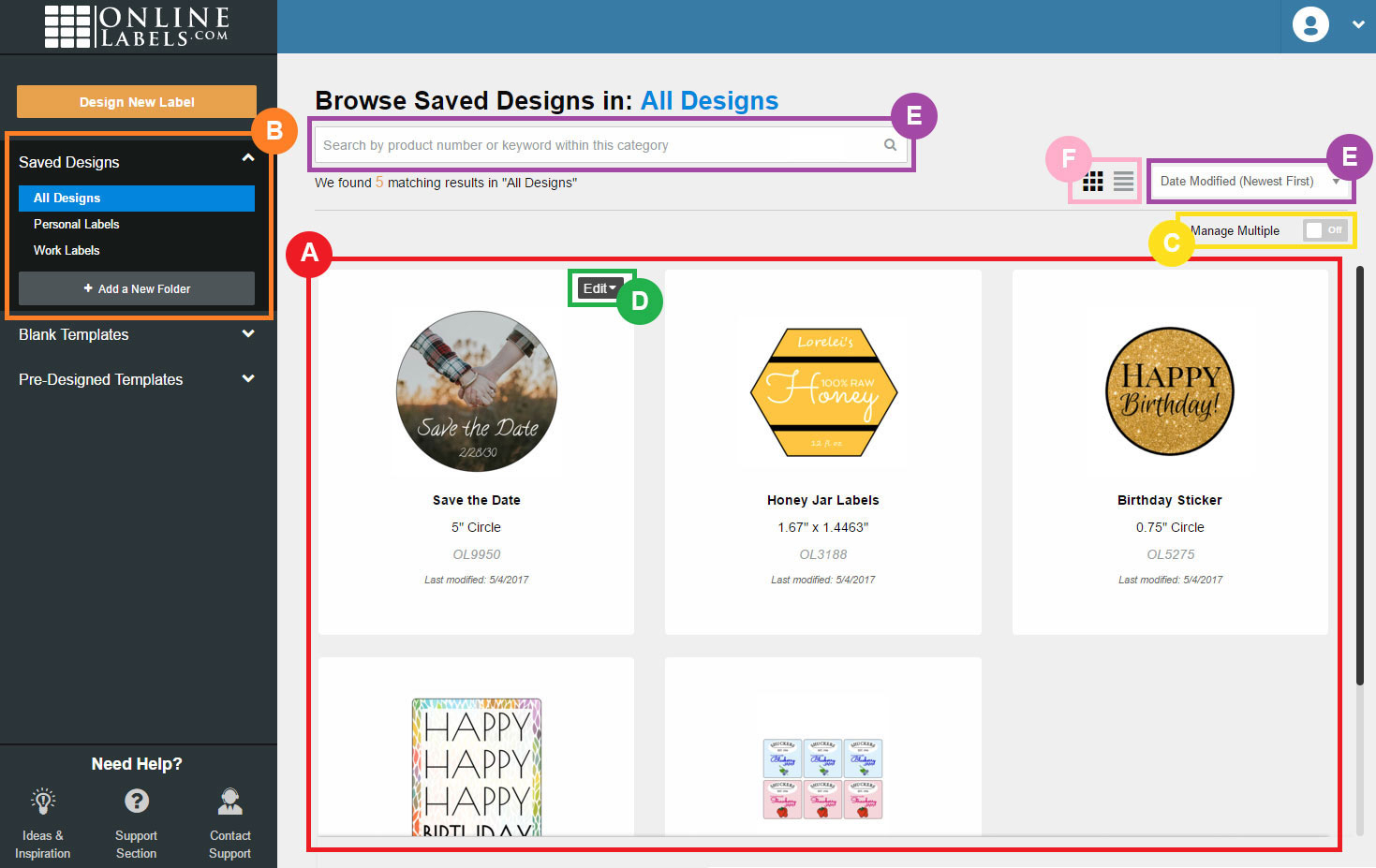 Design Interface – Onlinelabels Inside Maestro Labels Templates