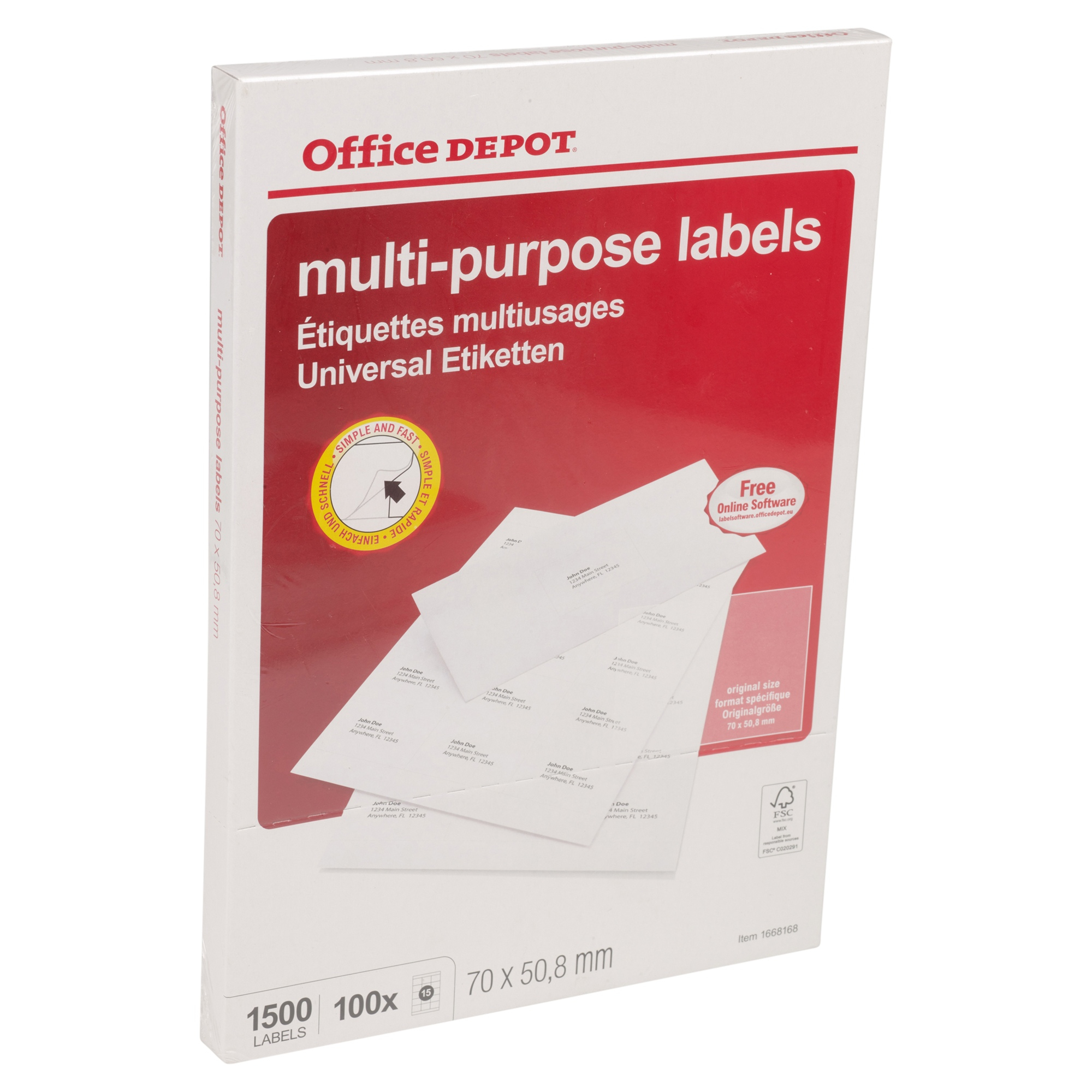 Details About Office Depot Self Adhesive White Sticky Address Labels For  Inkjet Laser Printer Within Office Depot Address Label Template
