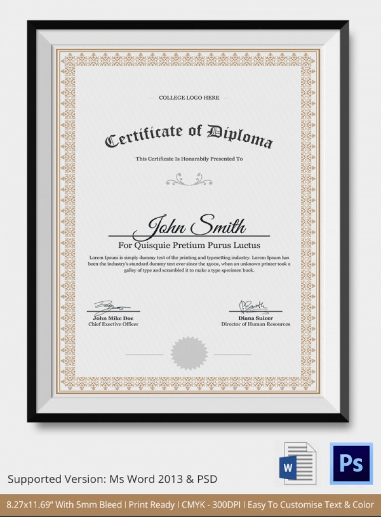 Diploma Certificate Pdf – Colona.rsd7 Inside Officer Promotion Certificate Template