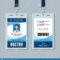 Doctor Id Badge. Medical Identity Card Design Template Stock For Hospital Id Card Template