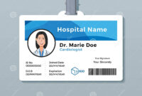 Doctor Id Card. Medical Identity Badge Template Stock Vector with Hospital Id Card Template