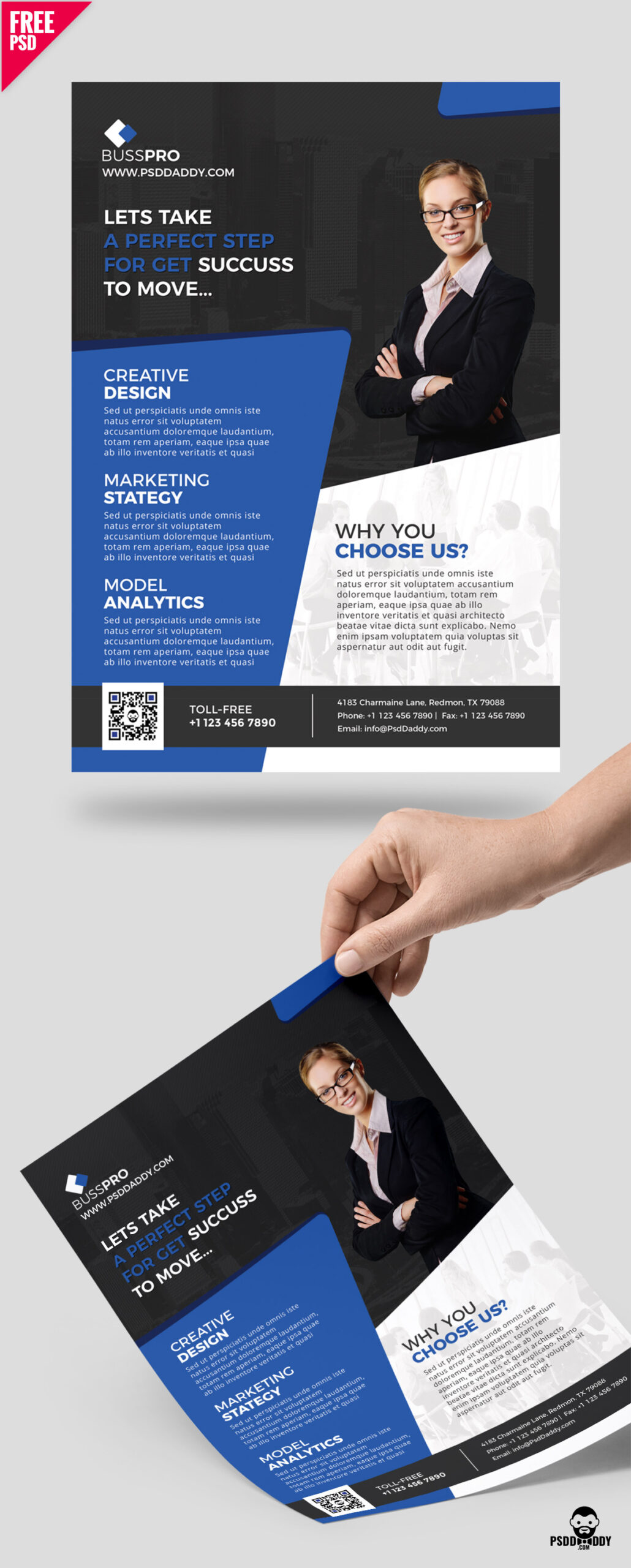 Download] Business Flyer Template Free Psd | Psddaddy Regarding New Business Flyer Template Free