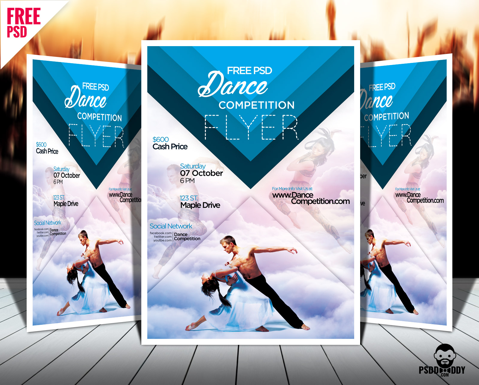 Download] Dance Competition Flyer Psd | Psddaddy Pertaining To Graphic Design Flyer Templates Free