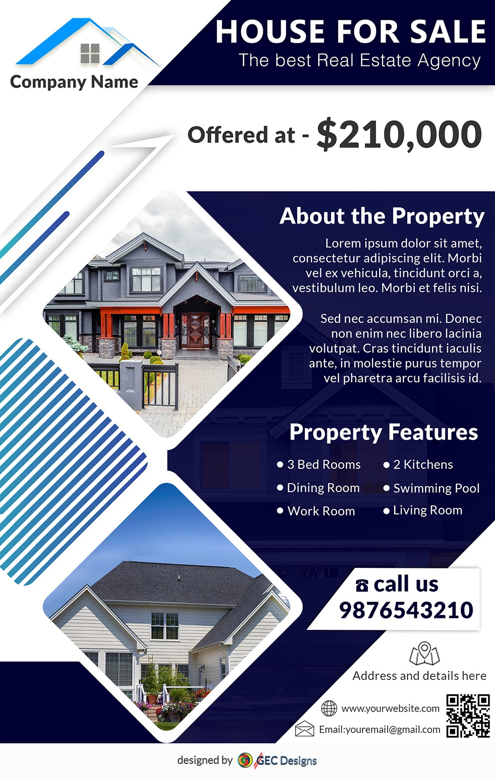 Download Free Property For Sale Real Estate Flyer Design With Regard To Home For Sale Flyer Template