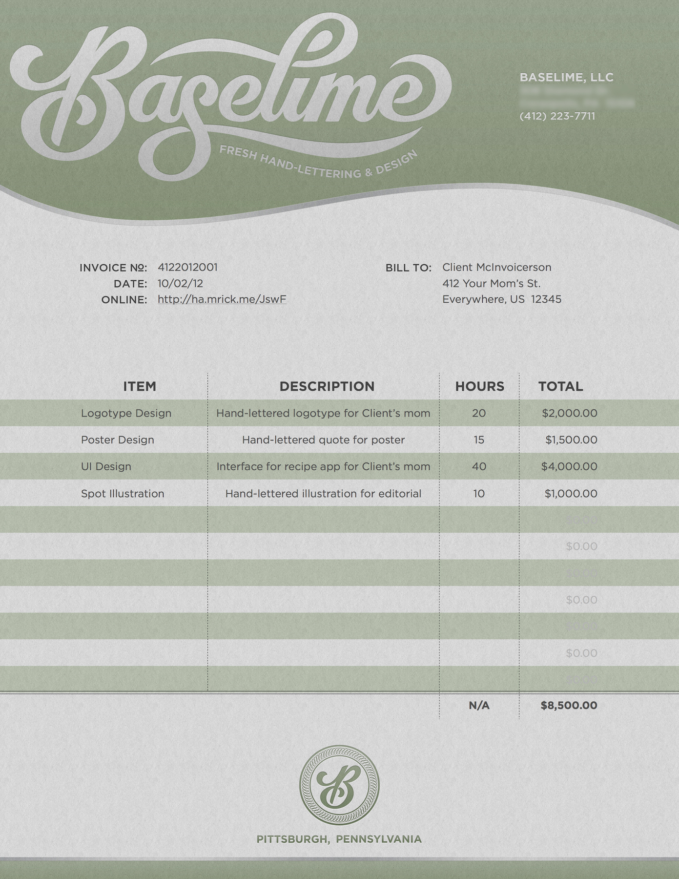 Download] Freelance Graphic Designer Invoice (Template) – Bonsai Within Invoice Template For Graphic Designer Freelance