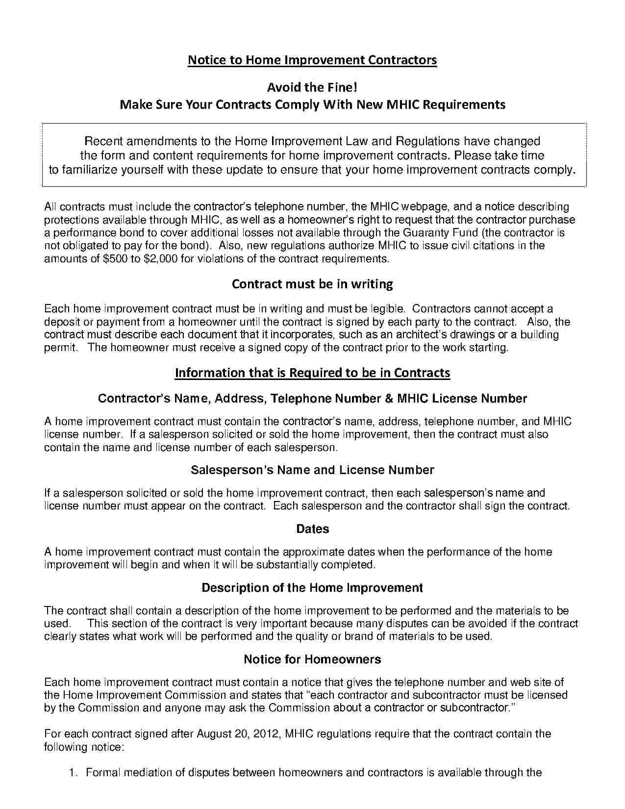 Download Home Improvement Contract Style 16 Template For Within Home Improvement Contract Template