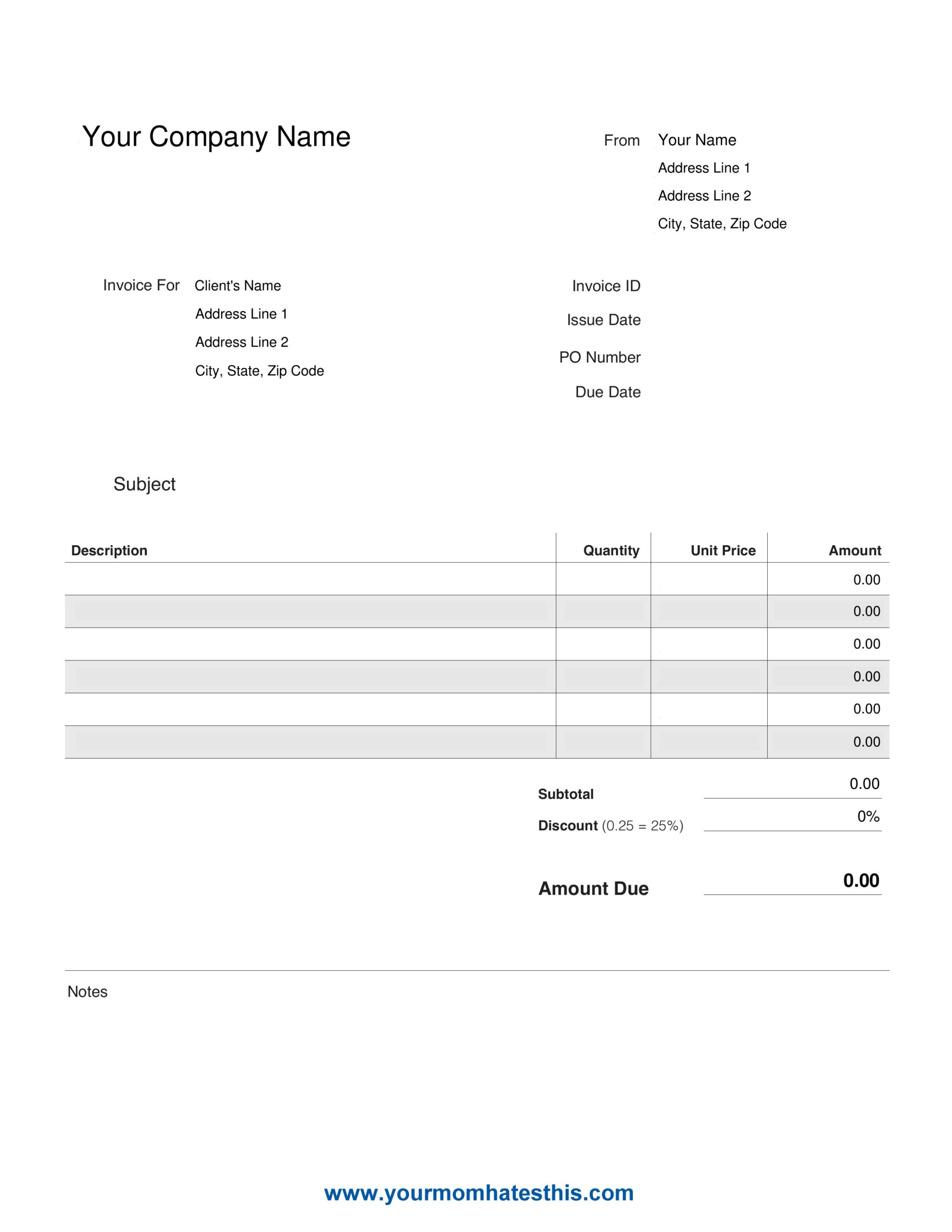 Download Invoice Templates – Pdf Sample Regarding Make Your Own Invoice Template Free