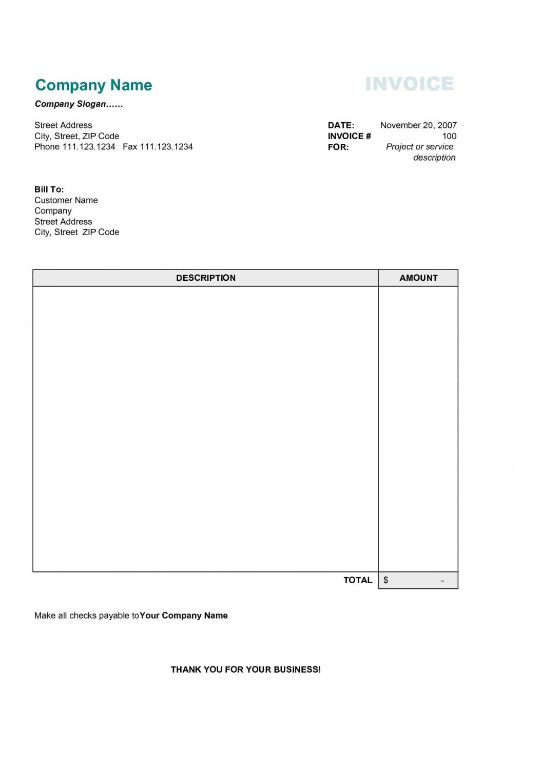 Download Proforma Invoice Template Word | Free Invoice Inside Invoice Template For Openoffice Free