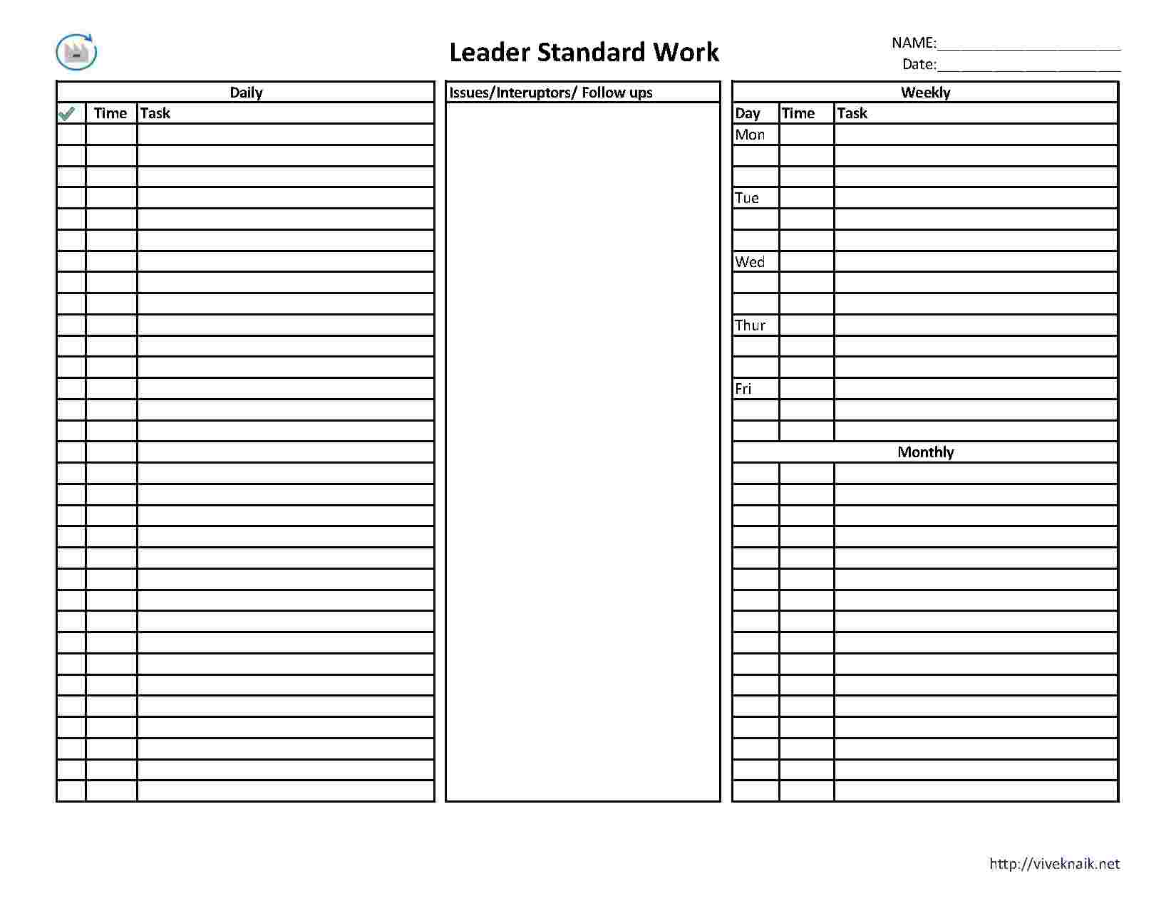 Download Task Manager Style 426 Template For Free At Intended For Leader Standard Work Template