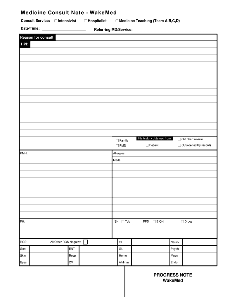 Downloadable Medical Progress Note Template - Fill Online Intended For Hospital Progress Note Template