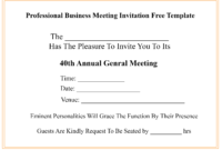 ❤️free Professional Business Meeting Invitation Template within Meeting Invite Template