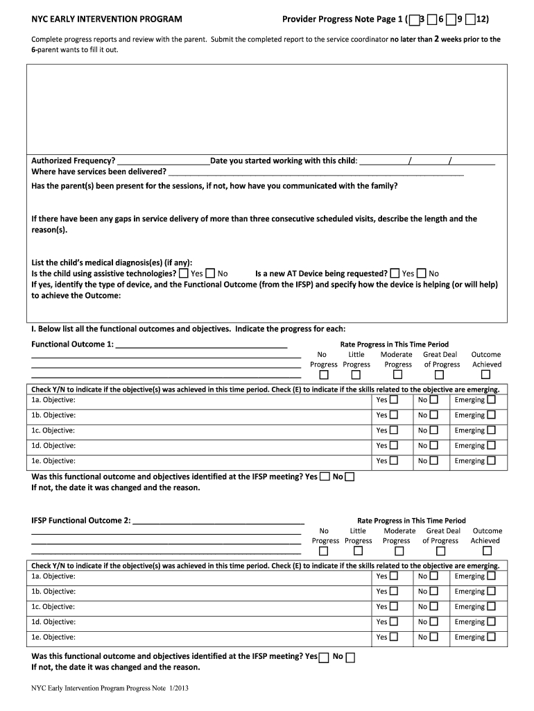 Early Intervention Progress Report - Fill Online, Printable Within Intervention Report Template