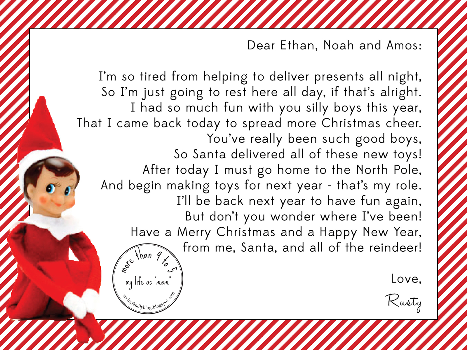 Elf On The Shelf Goodbye Letter Free Printable - Christmas Regarding Goodbye Letter From Elf On The Shelf Template