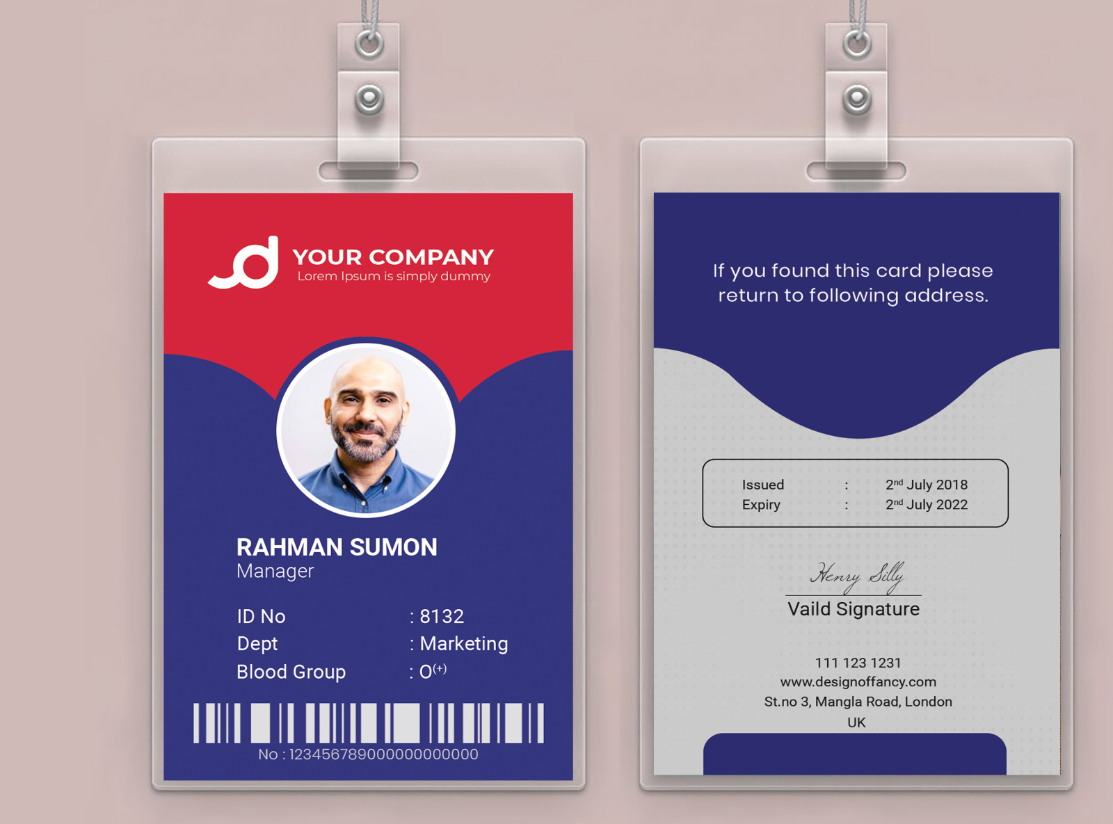 Employee Id Card Or Student Id Cardm M Rahman Sumon On For Media Id Card Templates
