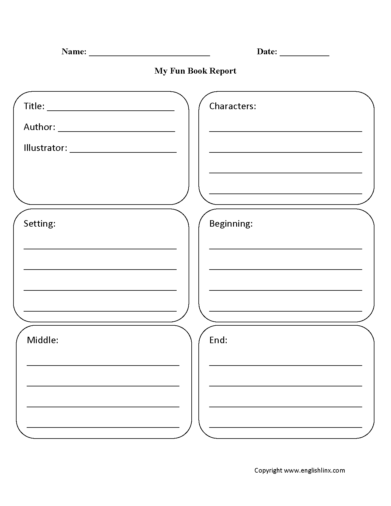 Englishlinx | Book Report Worksheets Within High School Book Report Template