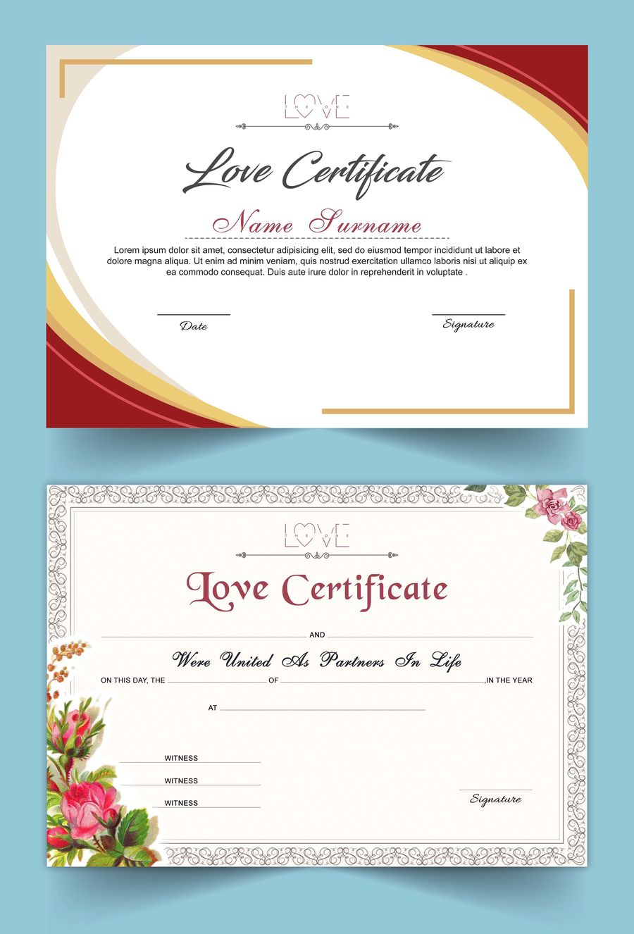 Entry #15Satishandsurabhi For Design A Love Certificate With Regard To Love Certificate Templates