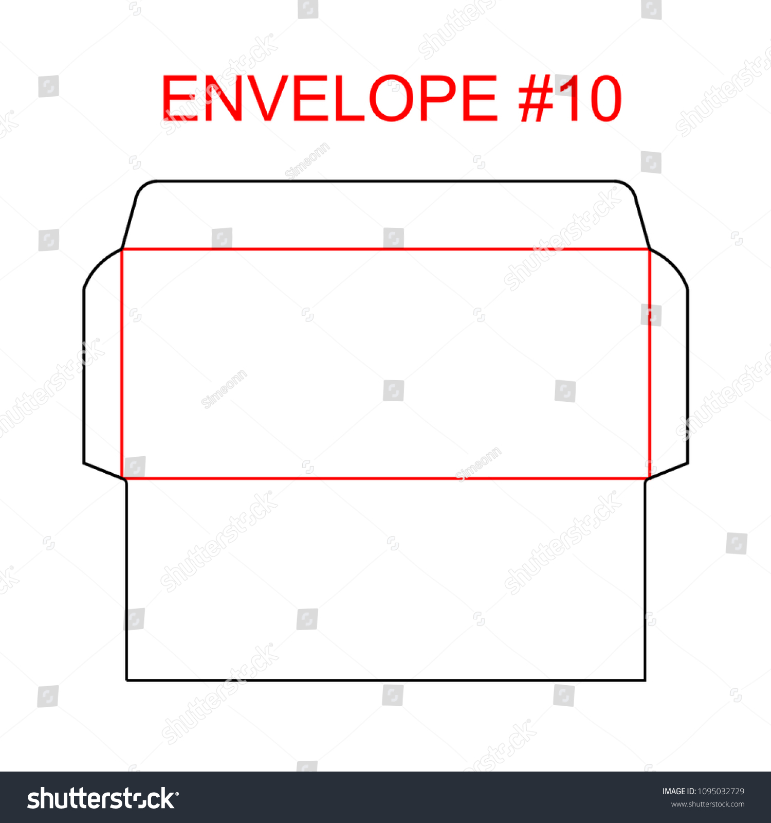 Envelope 10 Die Cut Template North Stock Vector (Royalty Pertaining To Number 10 Envelope Template