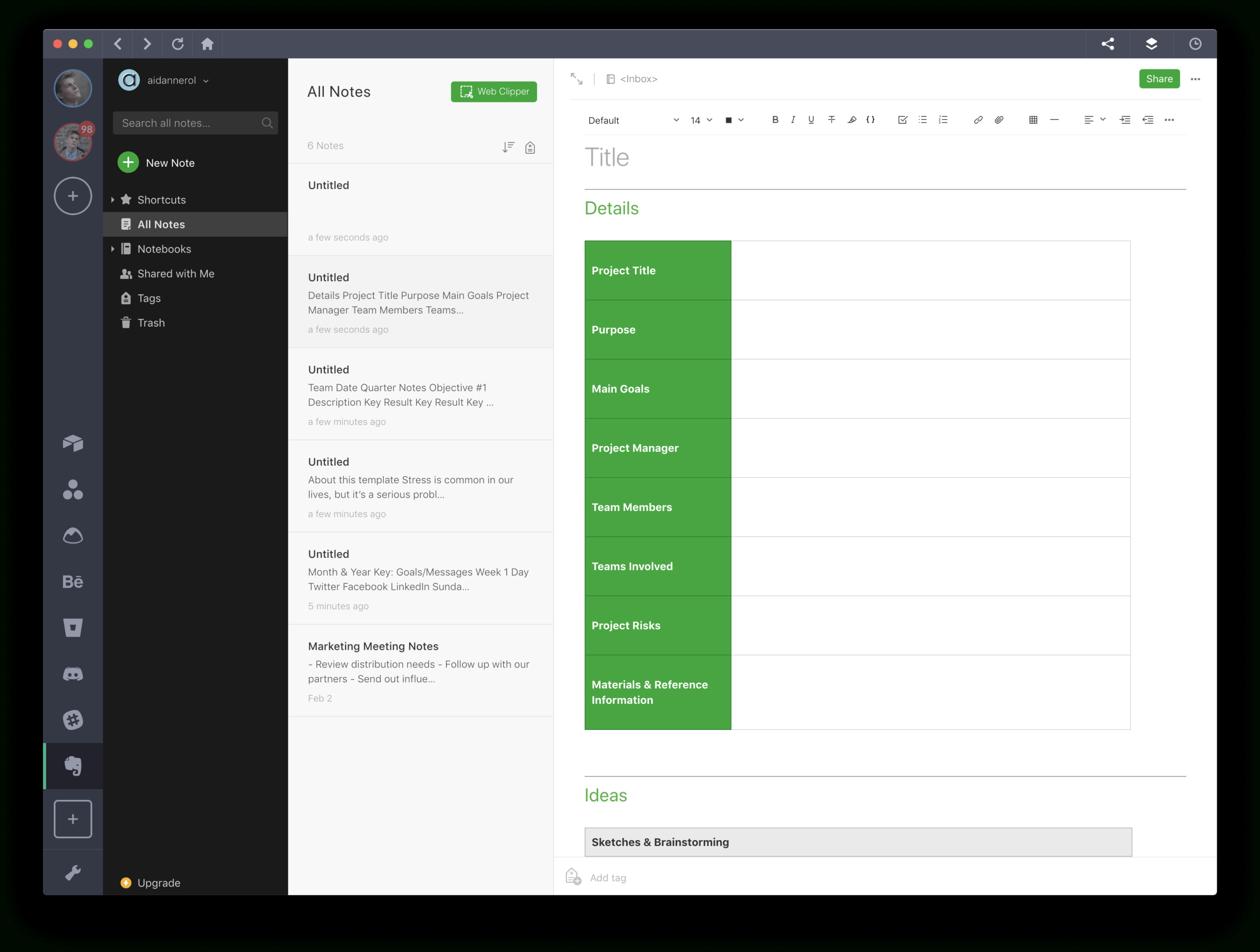 Evernote Templates To Boost Your Productivity – Shift – Blog Pertaining To Note Template Evernote