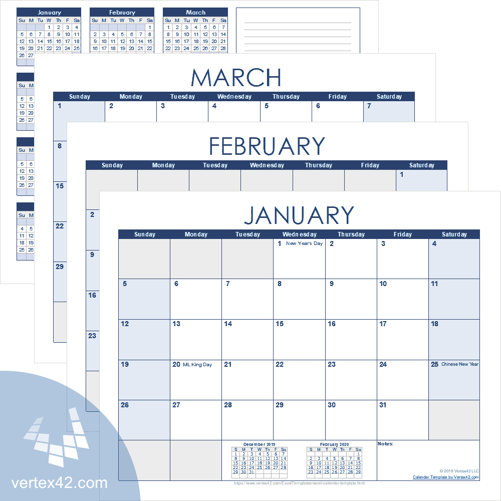 Excel Calendar Template For 2020 And Beyond For Monthly Meeting Calendar Template