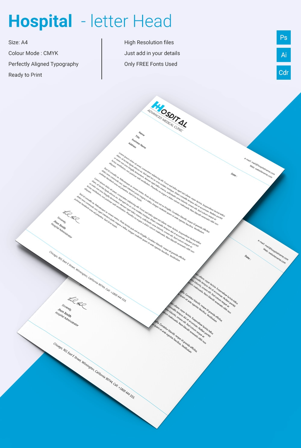 Fabulous Hospital Letterhead Template Download | Free Within Headed Letter Template Word
