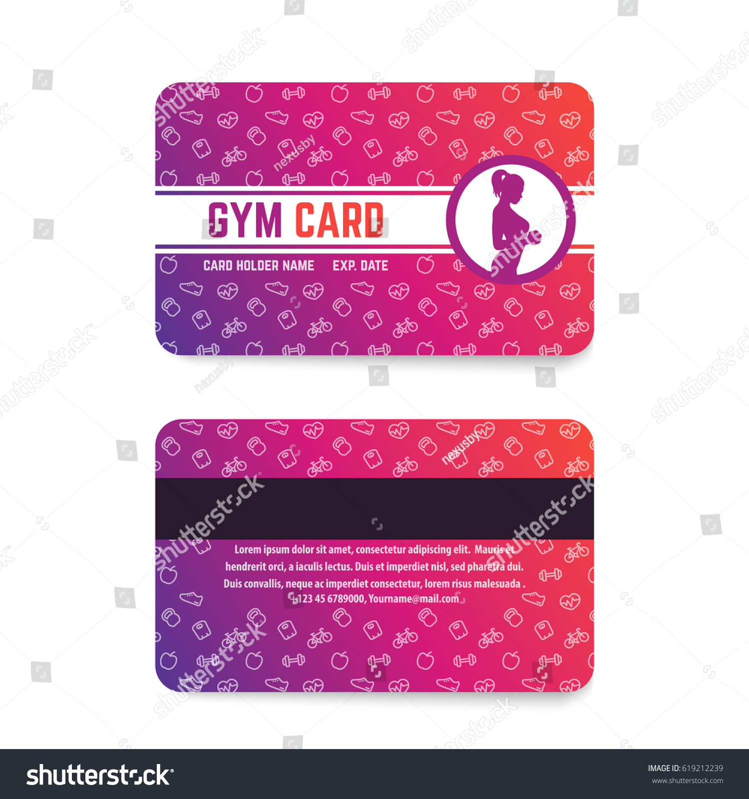 Fitness Club Gym Card Template Stock Vector (Royalty Free In Gym Membership Card Template