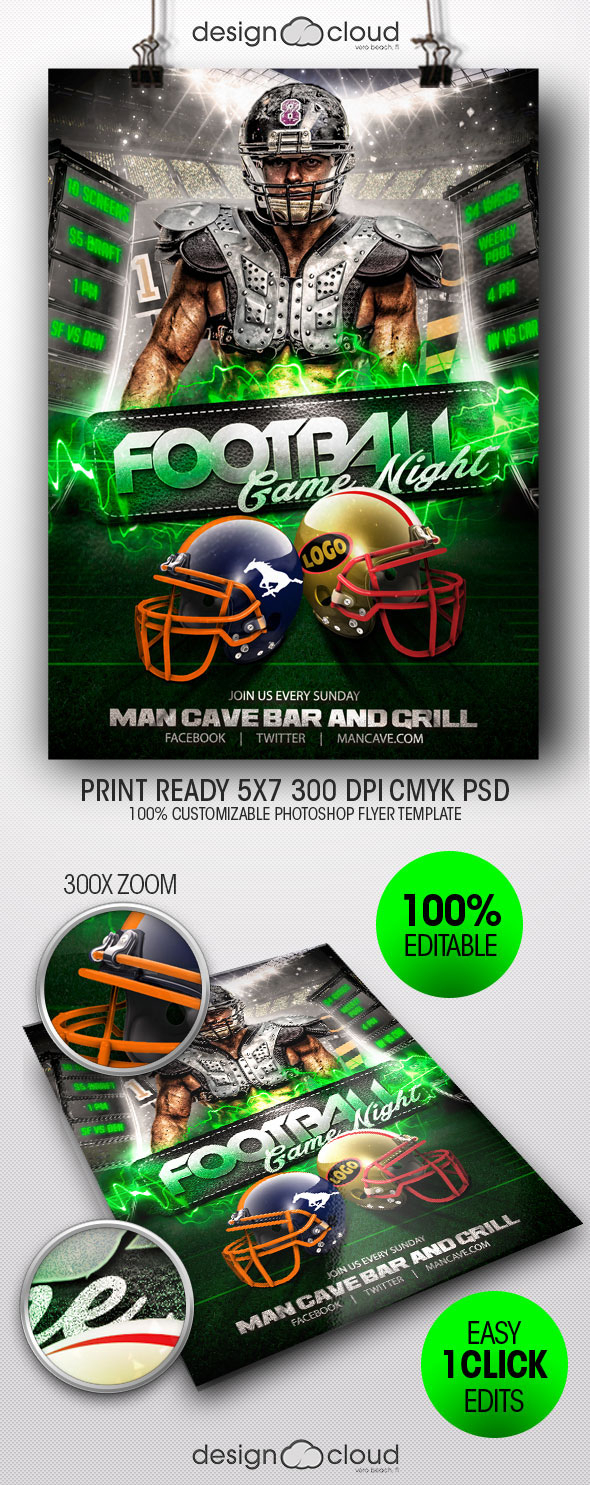 Football Game Night Flyer Template On Behance Pertaining To Game Night Flyer Template