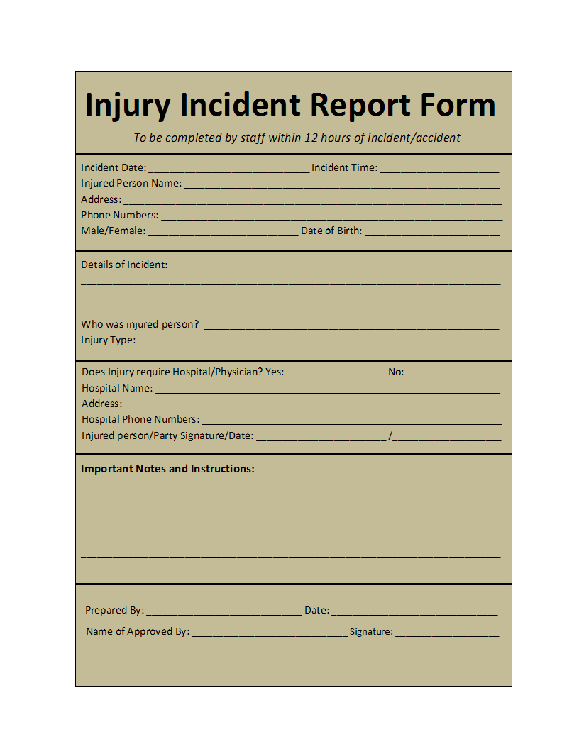 Form Example Incident T Template Word Student Uk General Inside Incident Report Template Uk