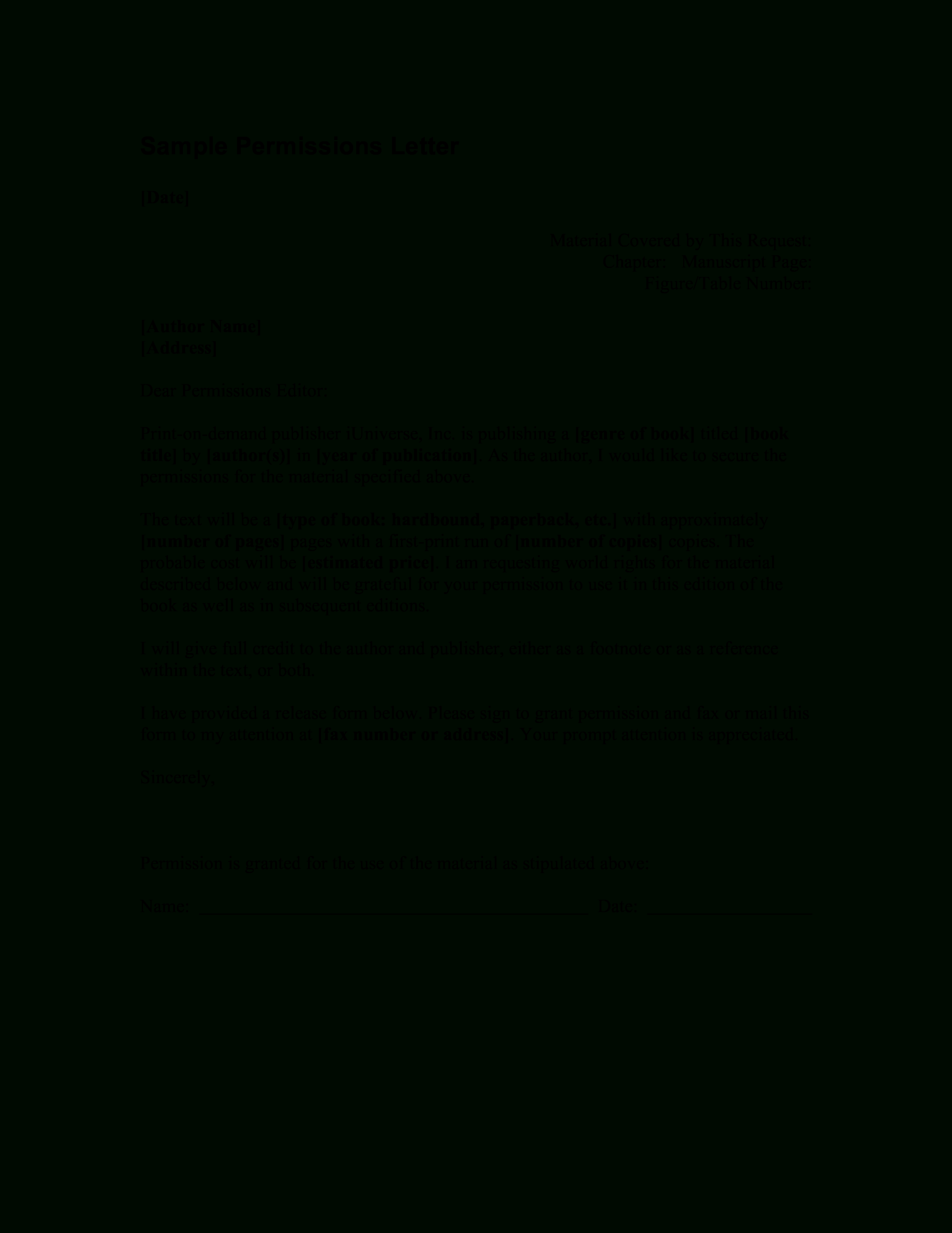 Formal Asking Permission Letter | Templates At Intended For Material Letters Template