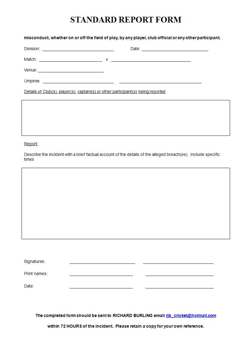 Free 12+ Standard Report Forms & Templates In Pdf | Ms Word With Regard To Incident Report Form Template Word