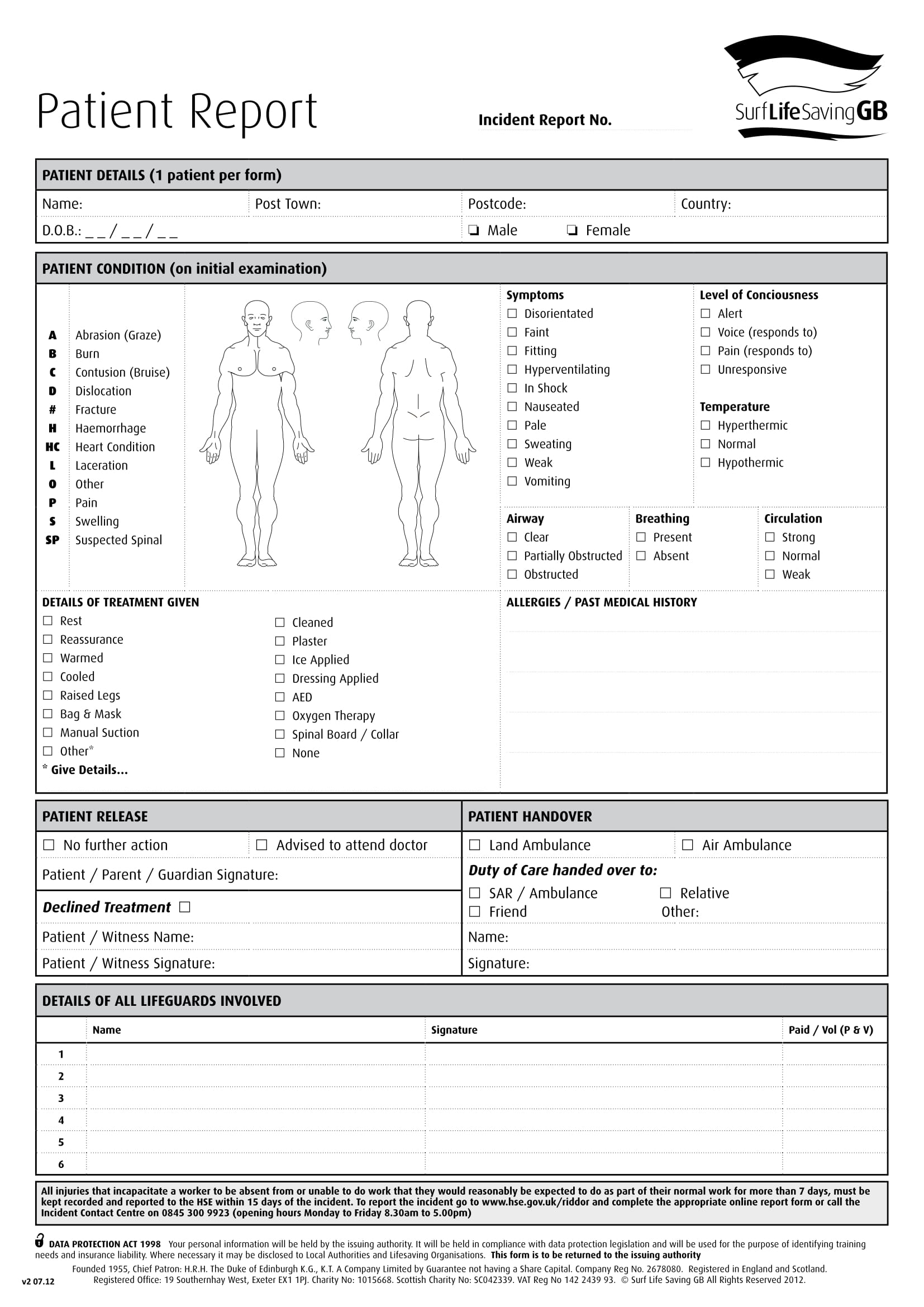 Free 14+ Patient Report Forms In Pdf | Ms Word In Generic Incident Report Template