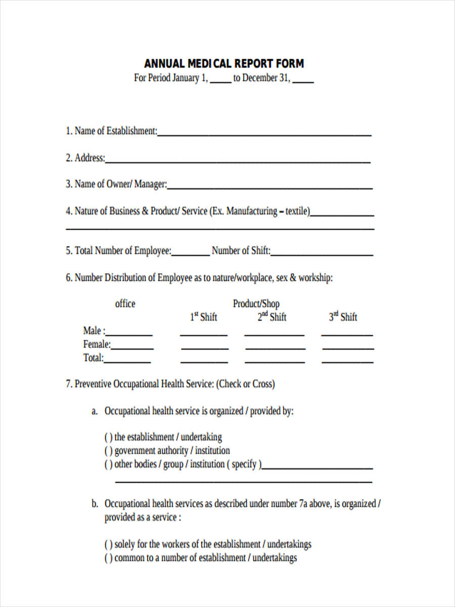 Free 7+ Medical Report Forms In Pdf With Medical Report Template Doc