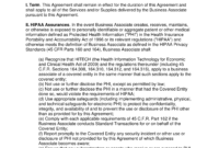 Free Business Associate (Hipaa) Agreement - Pdf | Word pertaining to Hipaa Business Associate Agreement Template