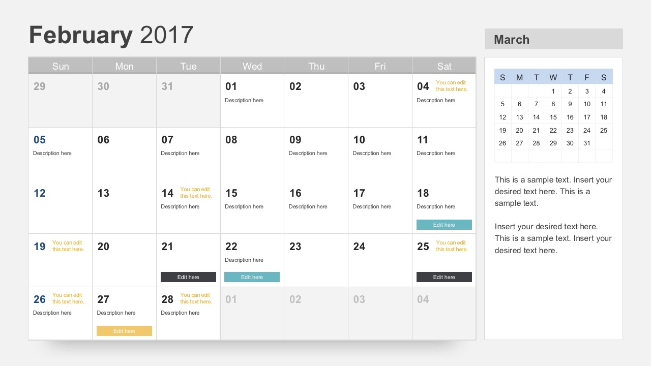 Free Calendar 2017 Template Intended For Microsoft Powerpoint Calendar Template