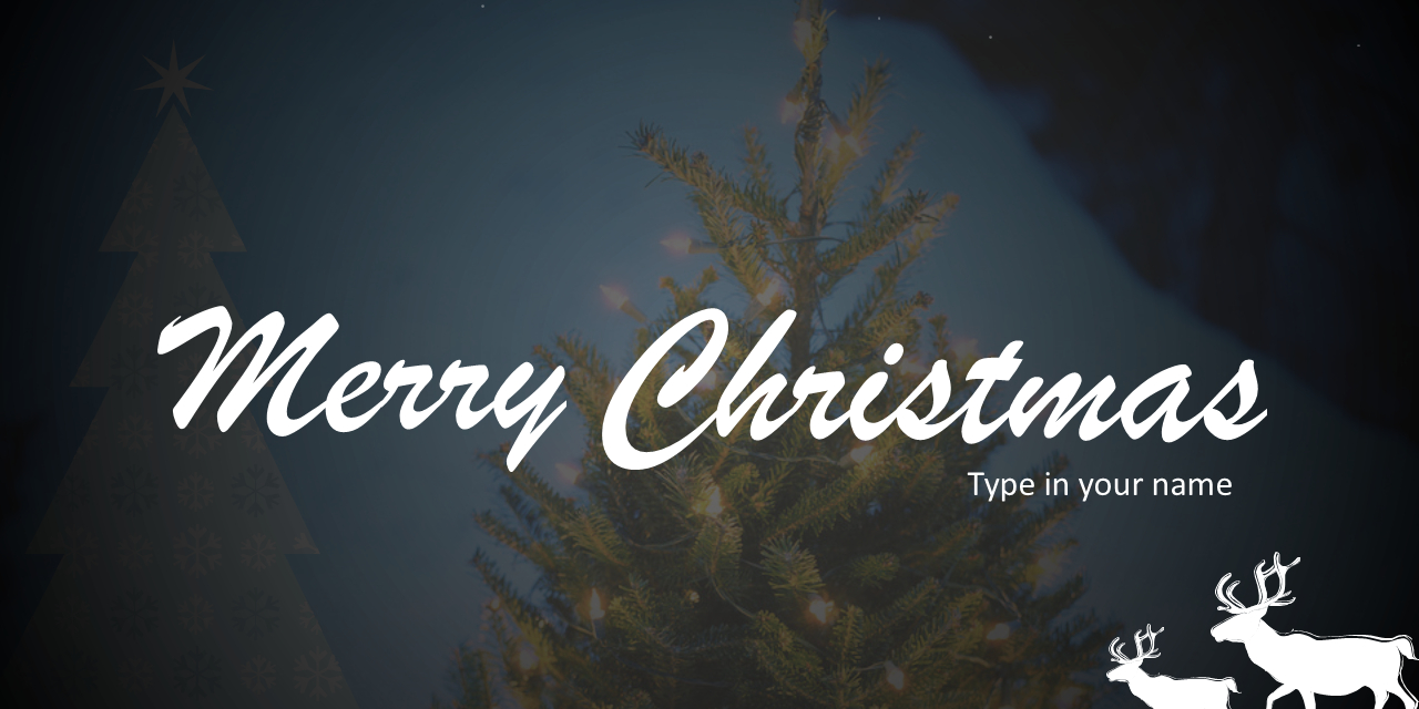 Free Christmas Greeting Card For Powerpoint | Download Free For Greeting Card Template Powerpoint