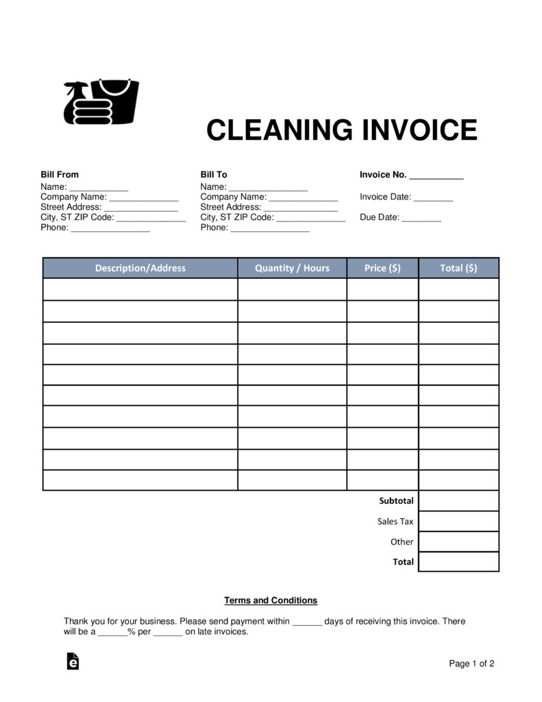 Free Cleaning Invoice Template Best Of 13 Cleaning Service Regarding Lawn Care Invoice Template Word