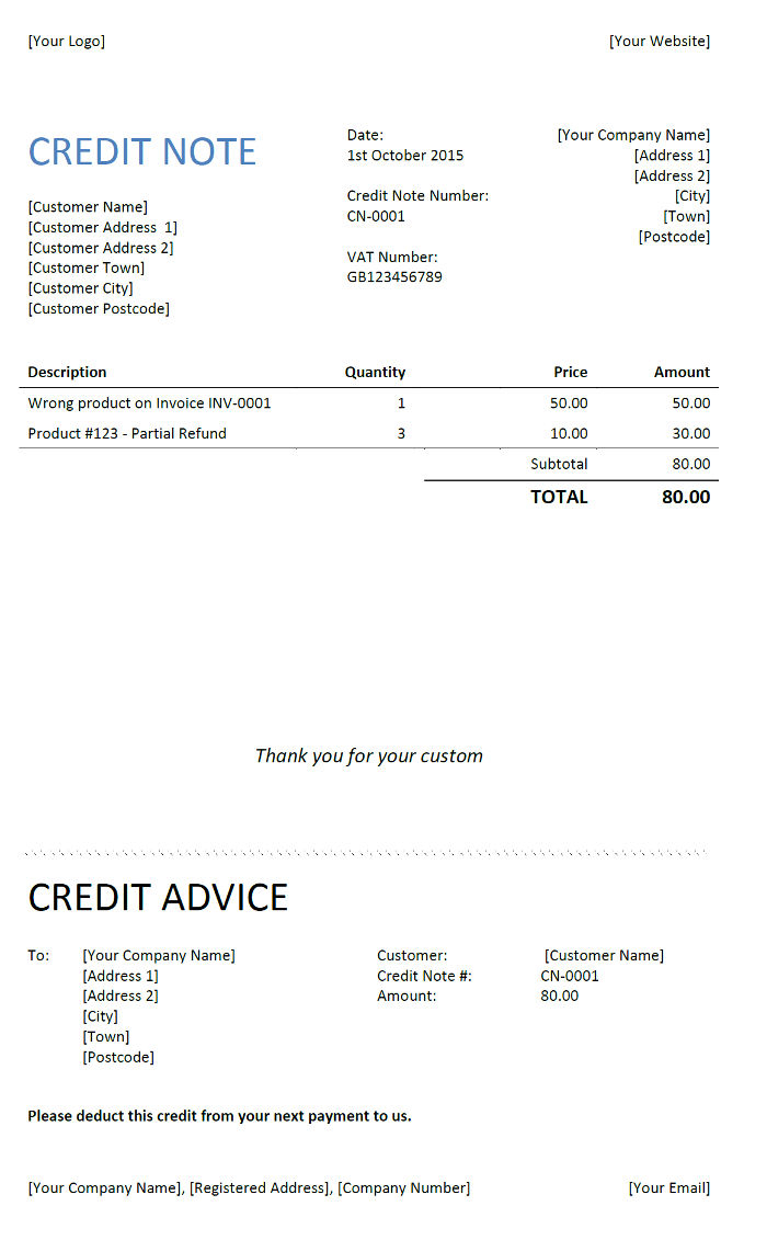 Free Credit Note Templates | Invoiceberry With Note To File Template
