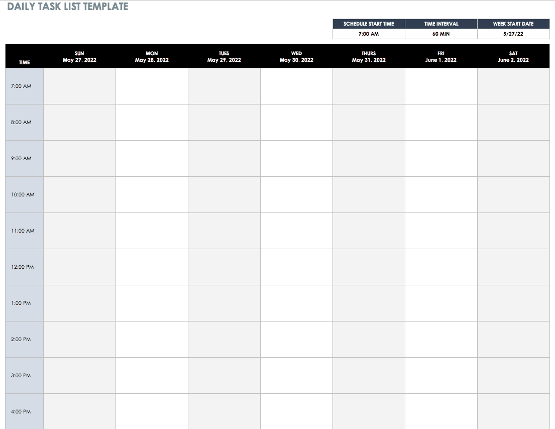 Free Daily Schedule Templates For Excel – Smartsheet With Regard To Monthly Meeting Schedule Template