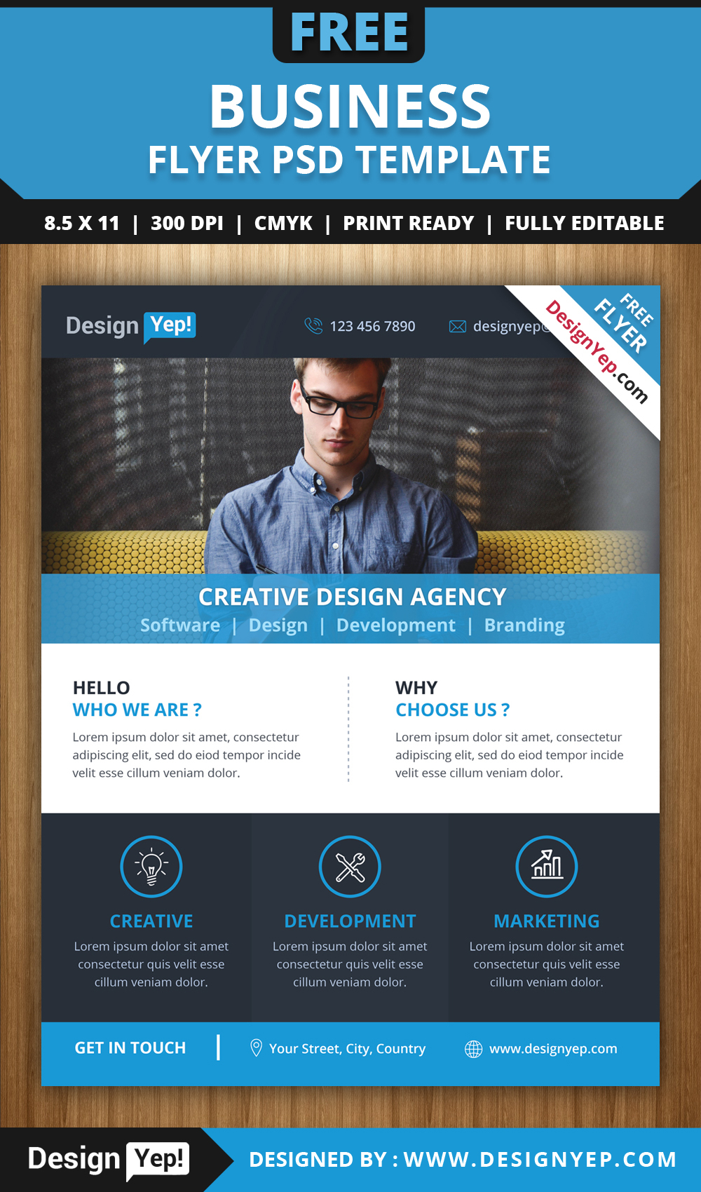 Free Download Business Flyer Psd Template – Designyep For New Business Flyer Template Free